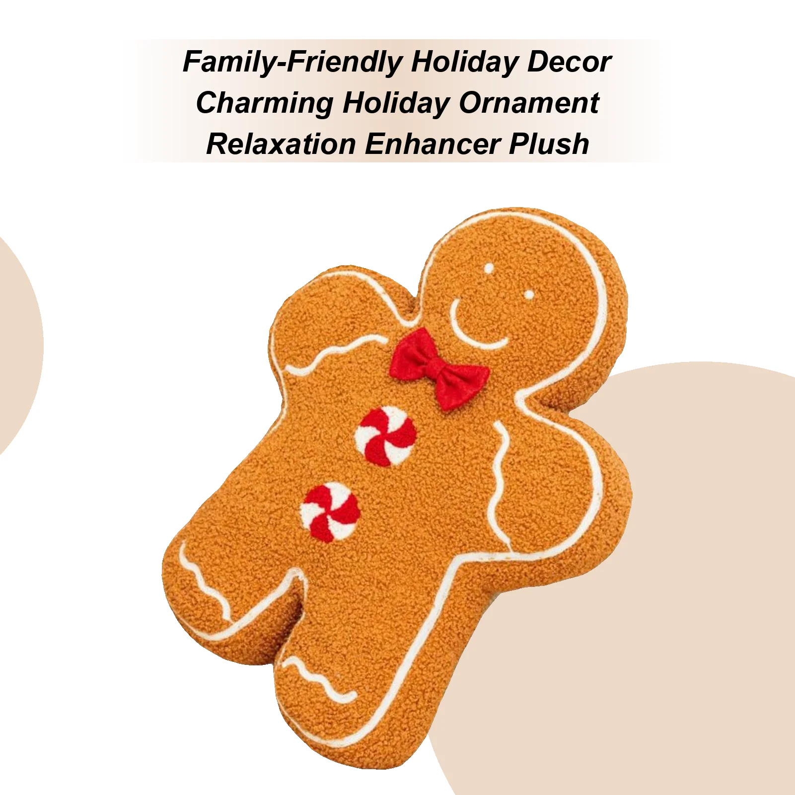 

Gingerbread Plush Cute Christmas Decor 45cm Stuffed Doll Toys with Bow for Kids Boys Girls Living Room Bedroom Couch Nightstand