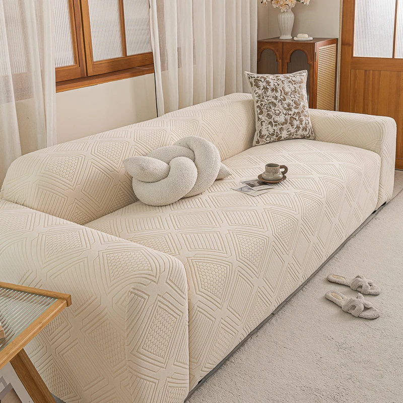 Thickened Sofa Cover, All-Encompassing Universal Cover, Nordic Modern Simple Pure Color Elastic Combination Sofa Cushion Cloth,