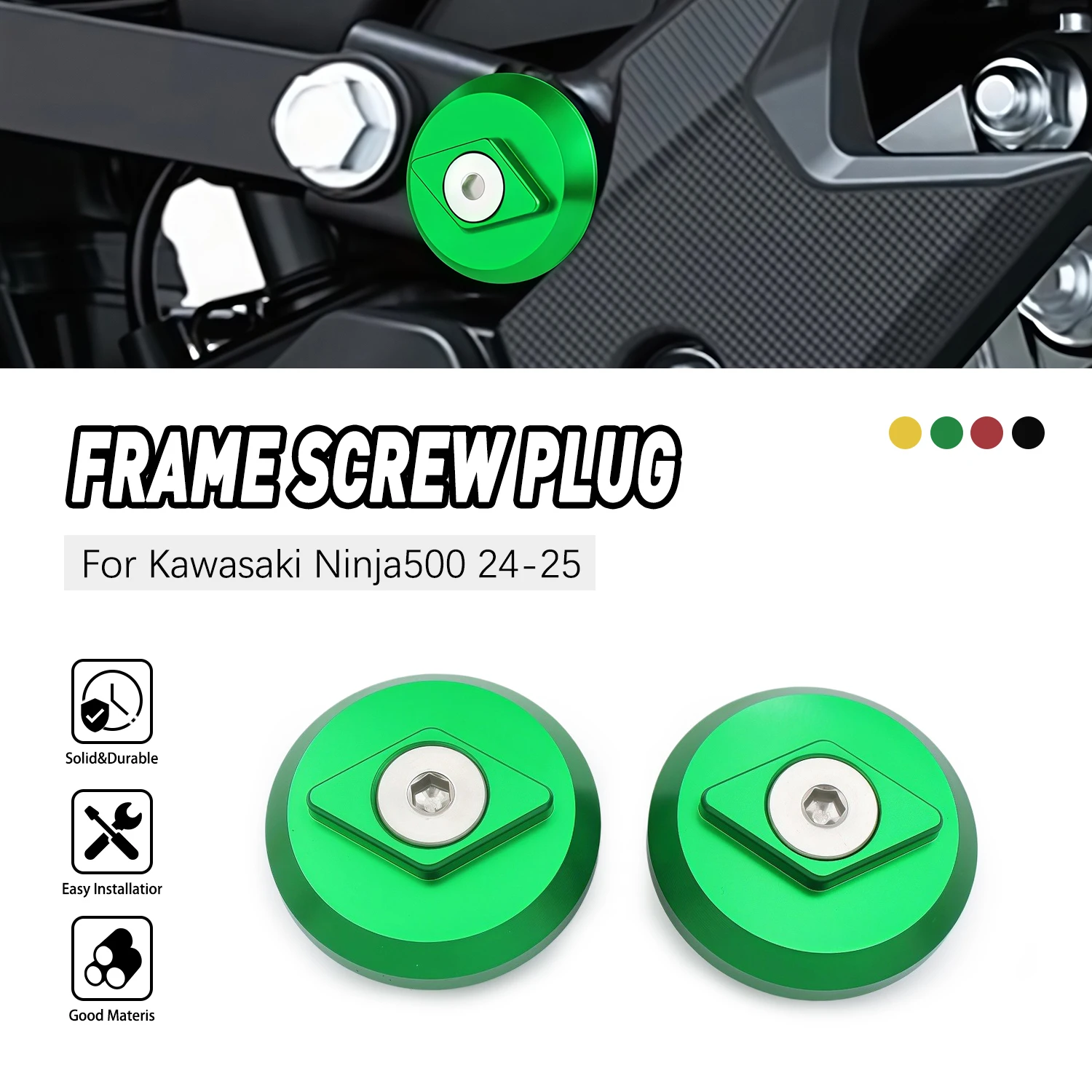 

Motorcycle Parts For Kawasaki Ninja500 2024 Ninja500 2025 Fairing Bolt Screw Frame Hole Cover Cap Set