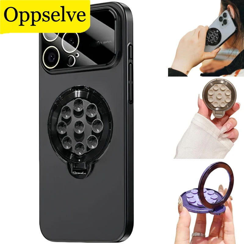 Creative Suction Cup Phone Holder Super Strong Magnetic Mobile Phone Mount With Pull Phone Grip For iPhone Samsung Galaxy XiaoMi