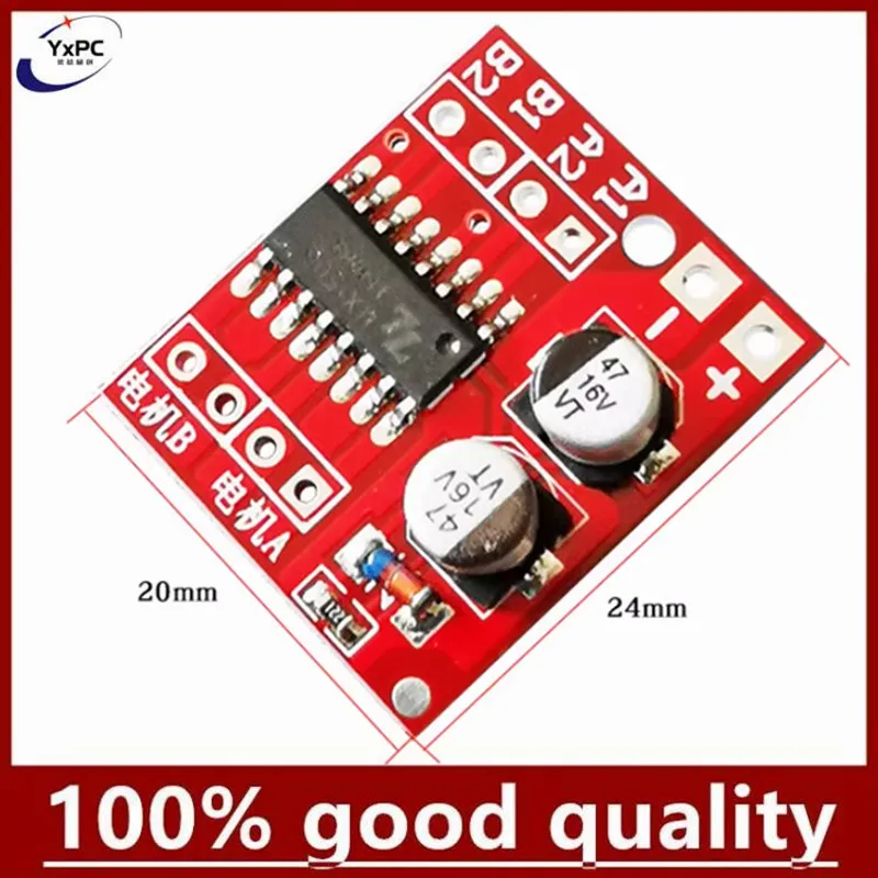 Mini L298N DC Motor Driver, MX1508 Mini Dual Channel 1.5A 1.5A 2 Way PWM Speed Controller Dual H-Bridge Replace Stepper