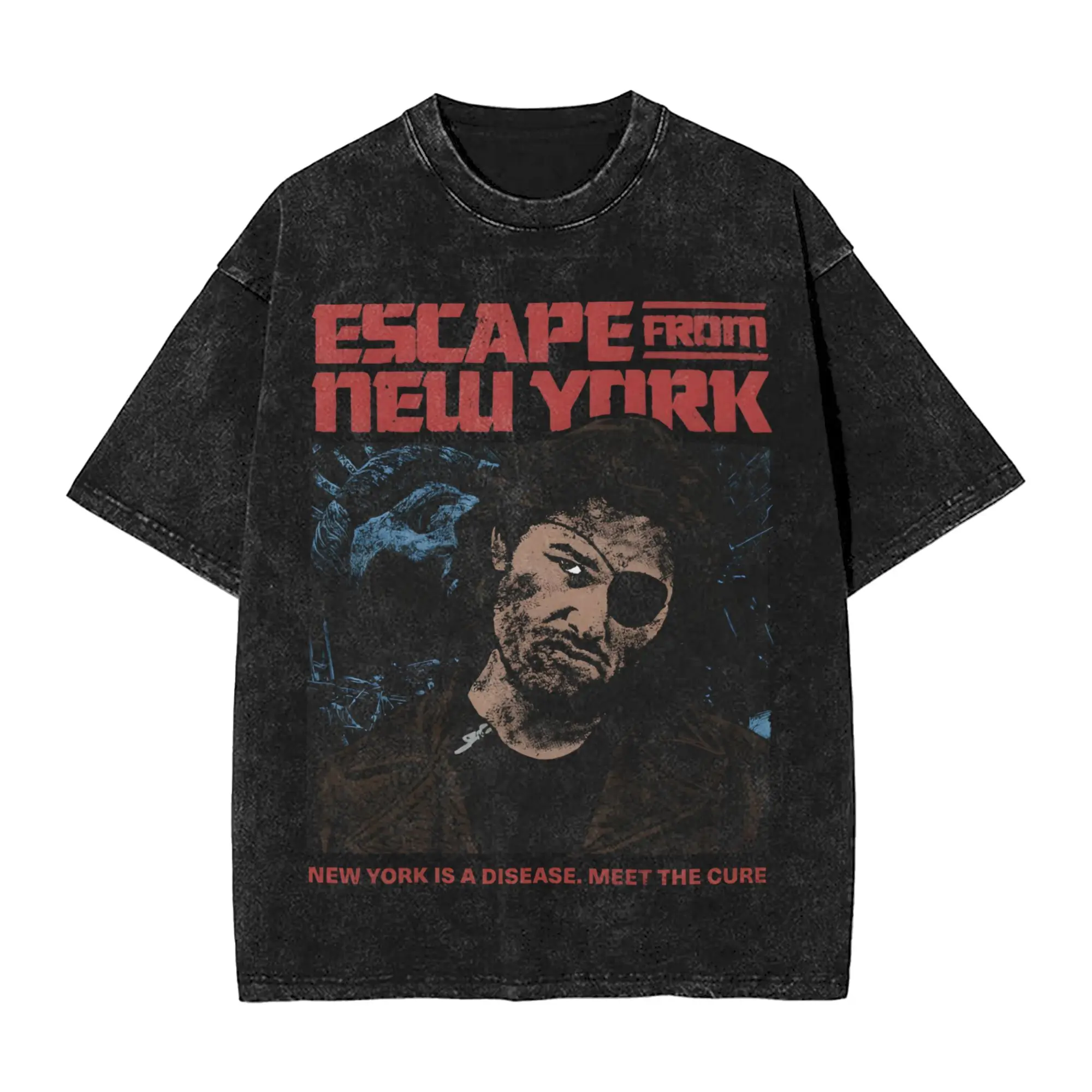 Escape From New York Snake Plissken  Washed T Shirts Streetwear Hip Hop Novelty T-Shirt  Tees Men Women Cotton Oversize