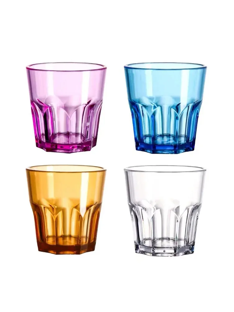 Gobelets à boire transparents en acrylique, gobelets à jus de boisson incassables, gobelets octogonaux, verres de fête