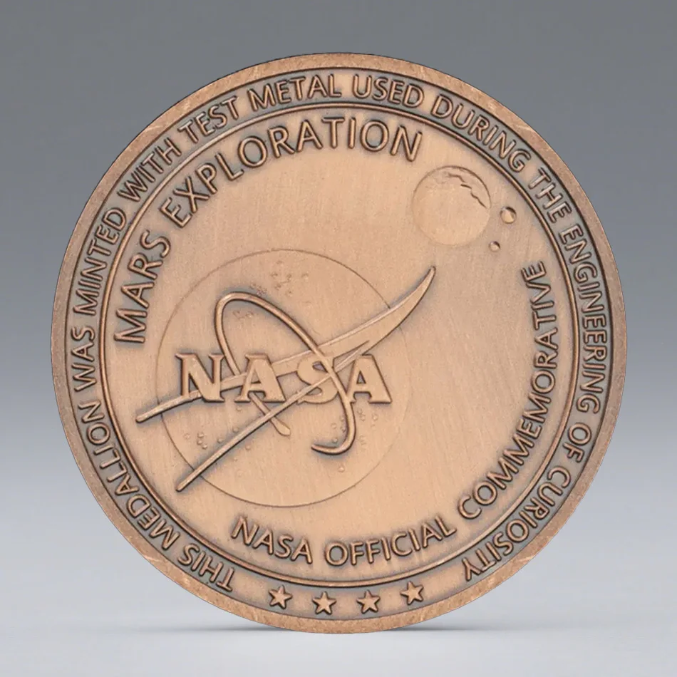 المريخ الفضول روفر تذكارية عملة البرونزية مطلي استكشاف المريخ عملة تذكارية