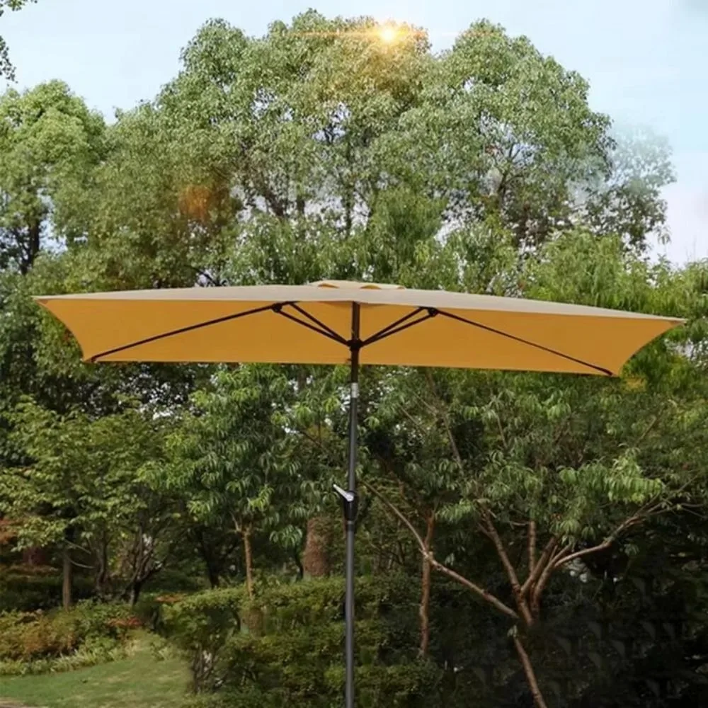 Sun Shade Rectangular Patio Umbrella UV Protection Heavy Duty Replacement Canopy Waterproof Anti-UV Umbrella Cover Outdoor