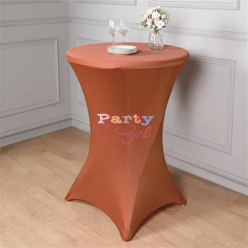 5pcs Lot Wedding Table Cover Spandex Cocktail Table Cloth Lycra High Bar Table Linen Banquet Hotel Party Decoration