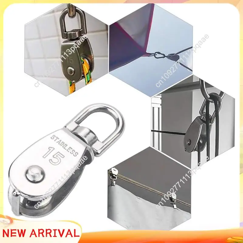 N84r 24 peças m15 bloco de polia única fio de suspensão roda de reboque giratória cabo de corda de fio rolo de polia