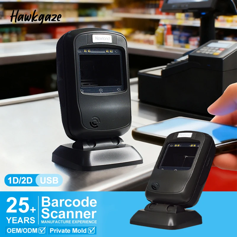 Desk Qr Code Scanner Table Bar Code 2d Barcode Reader Desktop Omnidirectional Qr Code Barcode Scanner Reader 2d Counter Scanner