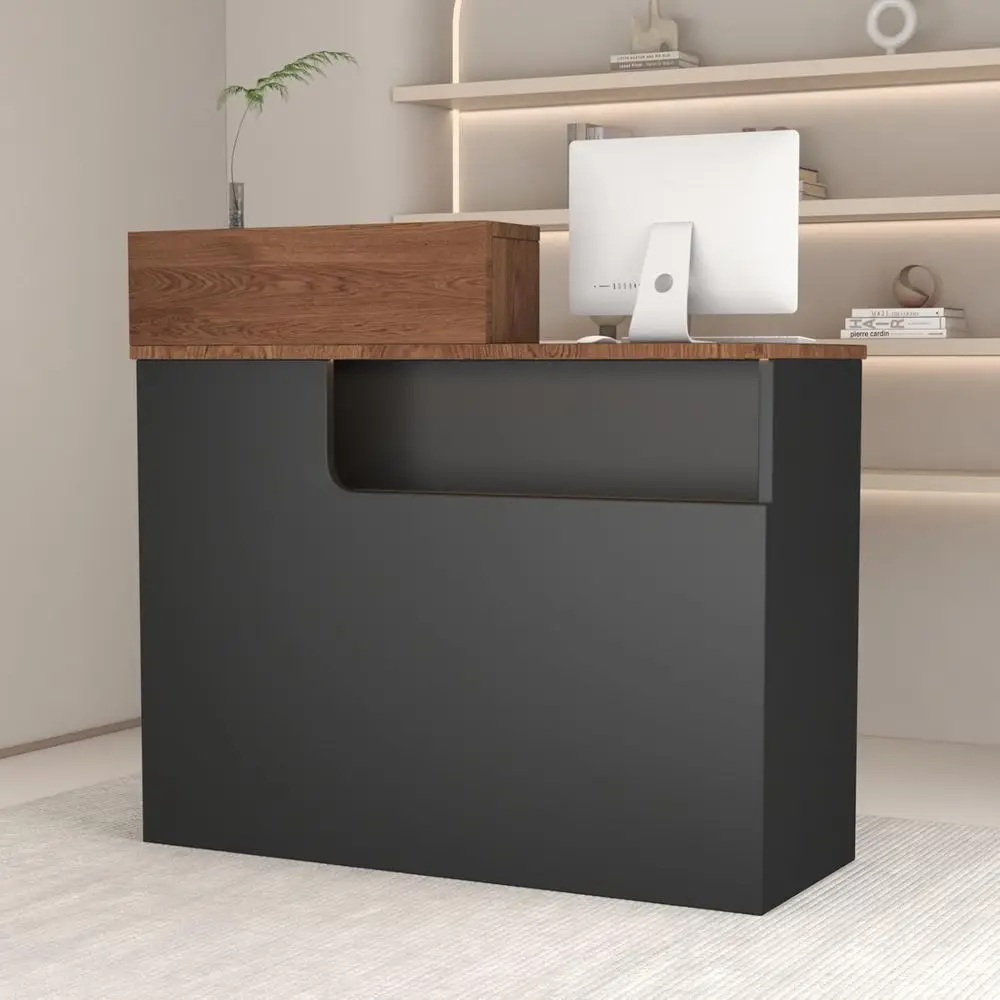 

LED-Illuminated 47.2 Lockable Front Desk for Salons, Offices, Retail, and Lobbies