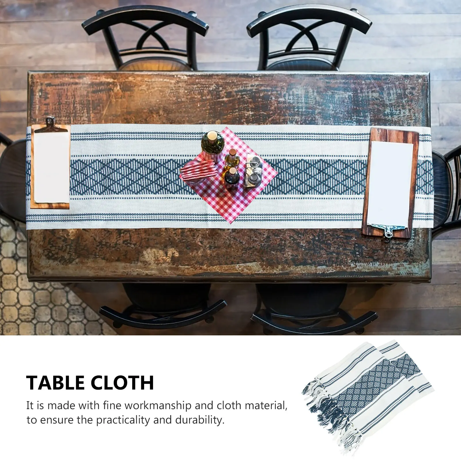 

Cotton Thread Runner Elegant Dining Table Decor Farmhouse Tablecloth Adornment Wear-Resistant Party Wedding Table Runner