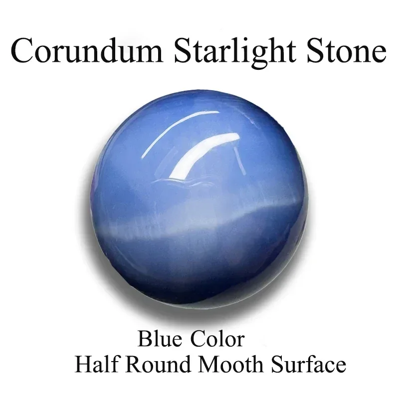 

Corundum Starlight Stone Blue Color Round Shape Smooth Cutting Cabochon Cut Gemstones for Diy Jewelry Making