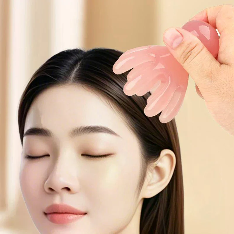 Resin Double Row Octopus Comb Cute Head Massager Hair Care Meridian Scraping Scalp Massage Acupuncture SPA Gua Sha Massage Tool