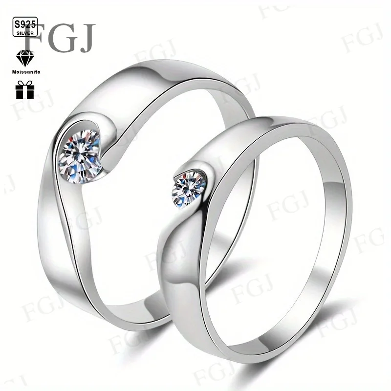 

Кольца из стерлингового серебра 925 пробы, цвет D, сертифицированные GRA кольца с муассанитом для женщин и девочек, регулируемое кольцо из 100% настоящего серебра для свадебной вечеринки