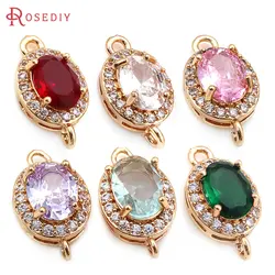 10PCS Brass 2 Holes Oval Connect Charms Pendants High Quality Necklace Earrings Diy Jewelry Accessories Rosediy official-website