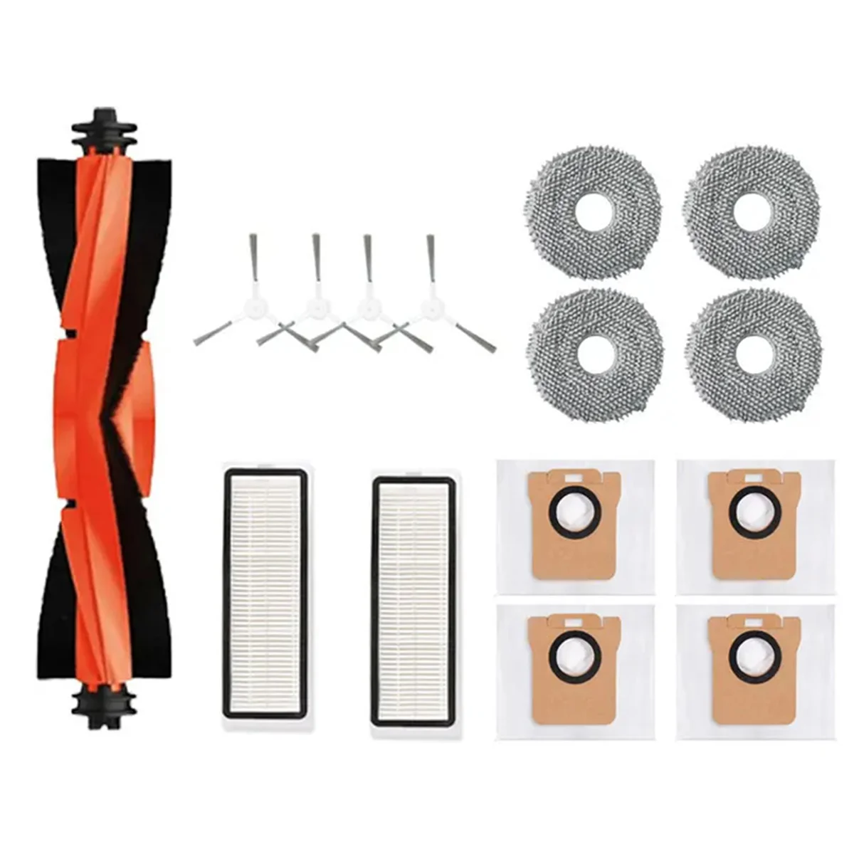 샤오미 로봇 진공 X20 + / X20 플러스용 먼지 봉투 걸레 천 액세서리, 메인 사이드 브러시 헤파 필터 교체 부품