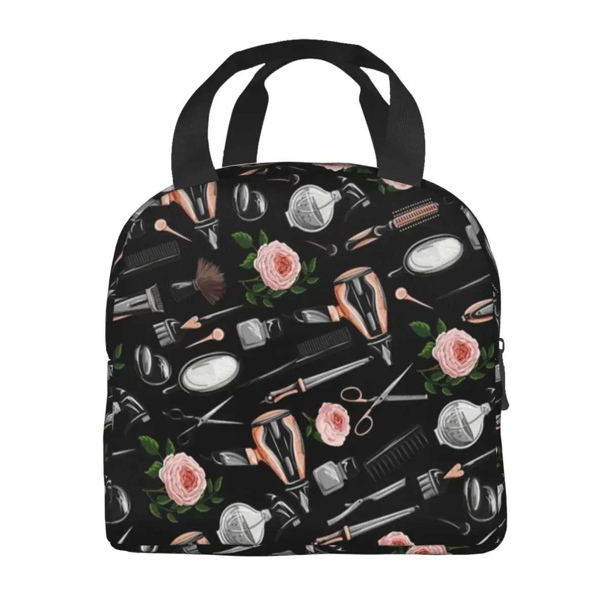 Custom Barber Scissors Comb Hair Stylist Hairstylist Insulated Lunch Bags for Women Thermal Cooler Bento Box School Children