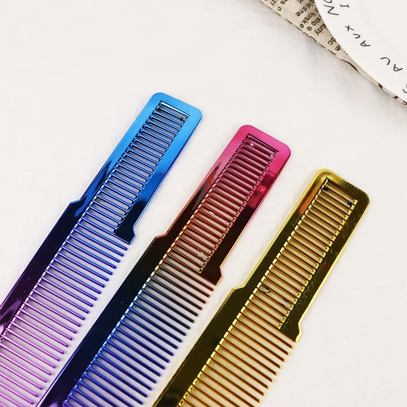 Galvanisierter Haarkamm, Professioneller Feinzahnkamm mit Flachem Oberteil, Geeignet für Stylisten als Haaraccessoire – Detail 5