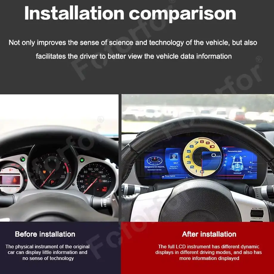 

Обновленная приборная панель для Nissan 350Z 370Z 2002-2008, ЖК-дисплей, цифровой кластерный спидометр, новый выпуск, экран кабины