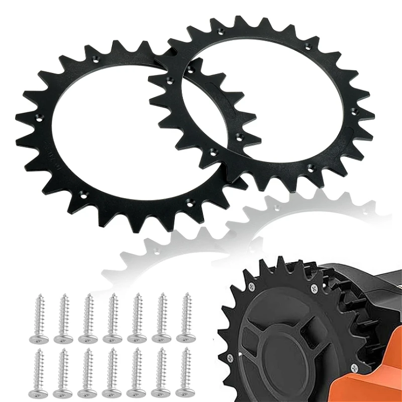 1 ensemble de pointes de tondeuse robotisée noires 205/225 mm avec 10 vis pour accessoires de tondeuse Worx Lan Droid S et M, pointes débavurées