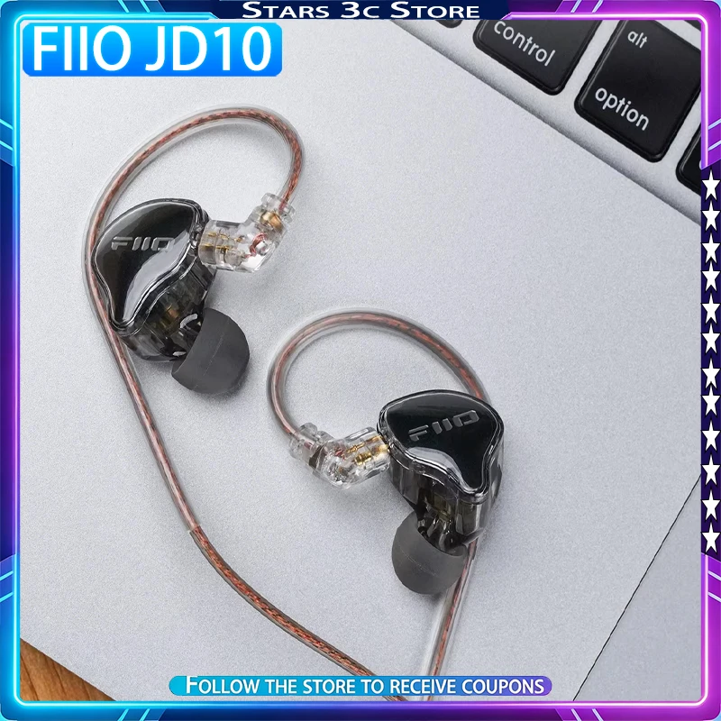 

Наушники FiiO JD10 с одной динамической катушкой, проводные, Hi-Fi, двухкамерная акустическая конструкция, независимый чип DSP для декодирования, музыкальные наушники