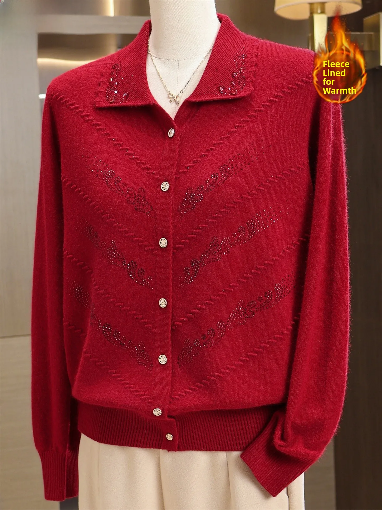 

Ladies Pure Wool Open Cardigan Loose Fit Autumn Wear for ly Women andmother Faionable Knitted Outerwear Top