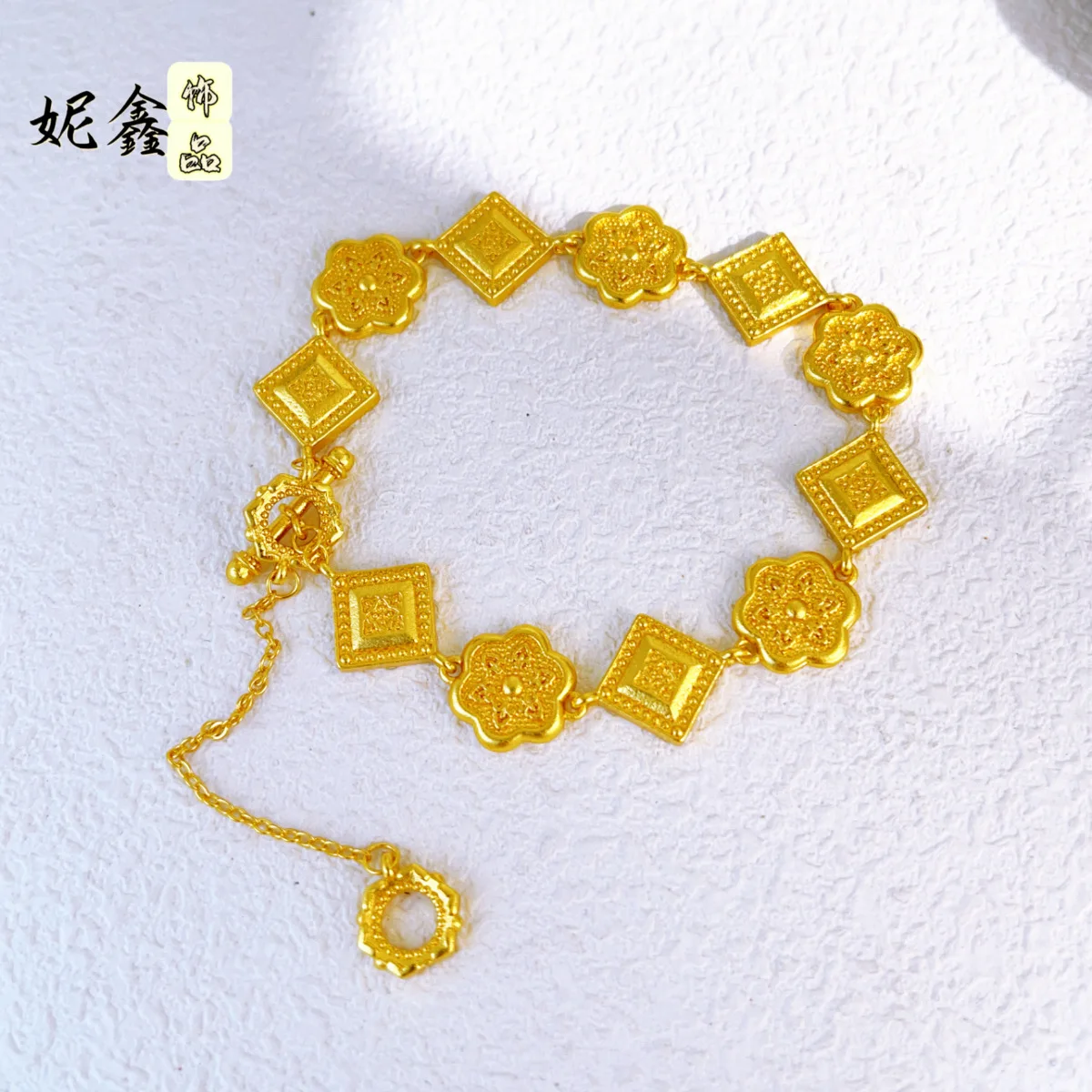 Splendid Era Bracelet Women's 24K Gold AU999 - 24K gold splendid era bracelet, light luxury and premium, perfect gift option
