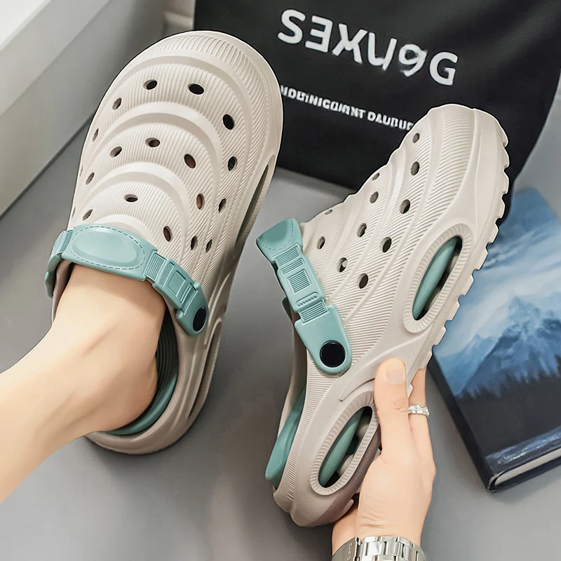 Men Trendy Street Style Slides Matte Surface Wear Resistant Non Slip EVA Slippers Home Outdoor Beach Daily Casual Shoes