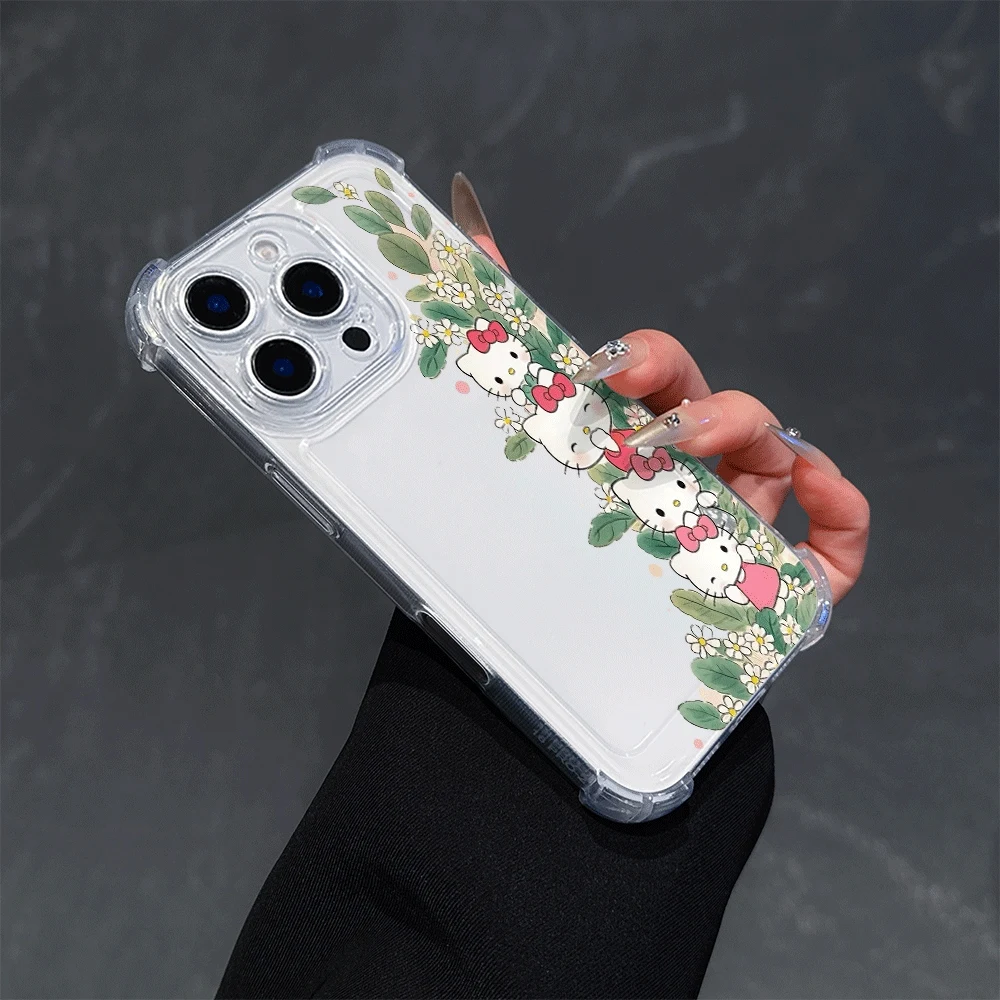 

Мягкий чехол Sanrio для iPhone 13, IPhone 16/15/14/13/12/11/x/xs/xs Max, чехлы для мобильных телефонов для девочек, милый аксессуар Hellokitty