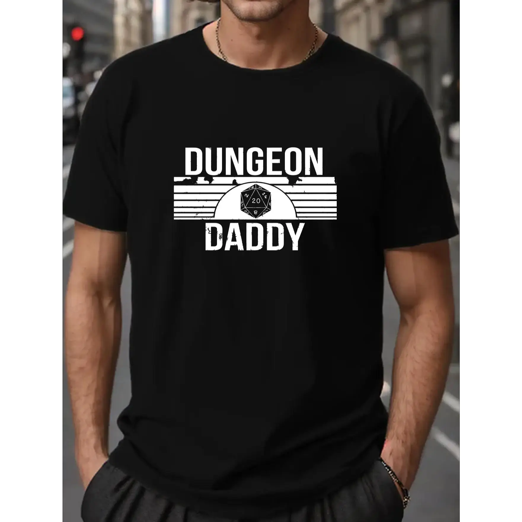 

Trendy Tribute T - shirt: Showcasing a Retro - inspired and Gamer - centric “Dungeon Daddy” Design