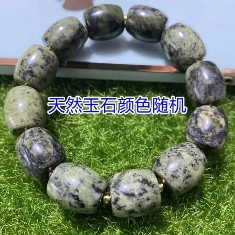 الطبيعية الجديدة التبتية اليشم عشب الملك الحجر القديم حبة سوار زوجين سوار