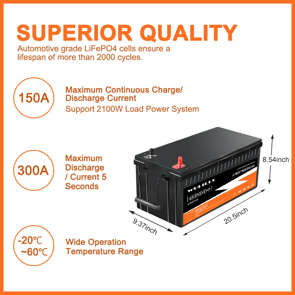 12V 200Ah LiFePO4 baterii akumulator litowo-żelazowo-fosforanowy wbudowany BMS dla energii słonecznej System zasilania RV dom silnik do wędy wolne