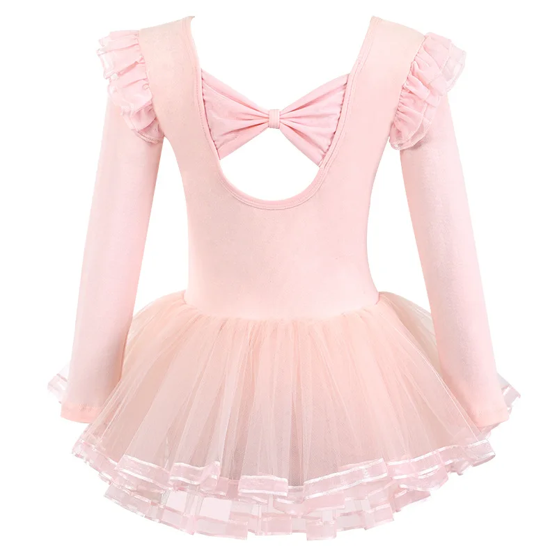 

Children's dance costumes - Girls' long-sleeved practice dress for ballet dancing - New style tutu-style dance skirt