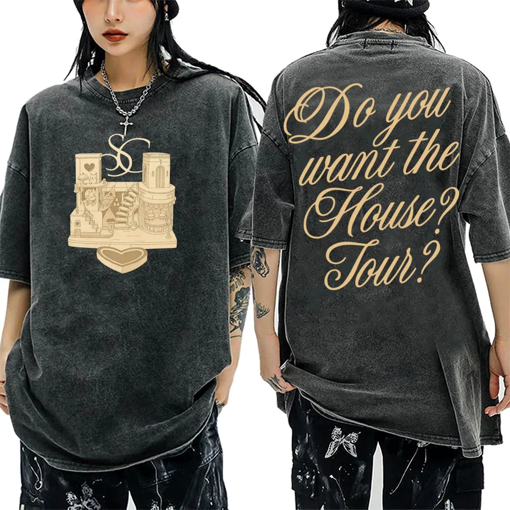 قميص سابرينا كاربنتر هاوس تور 2025 للفتيات تي شيرت قطني صيفي #4