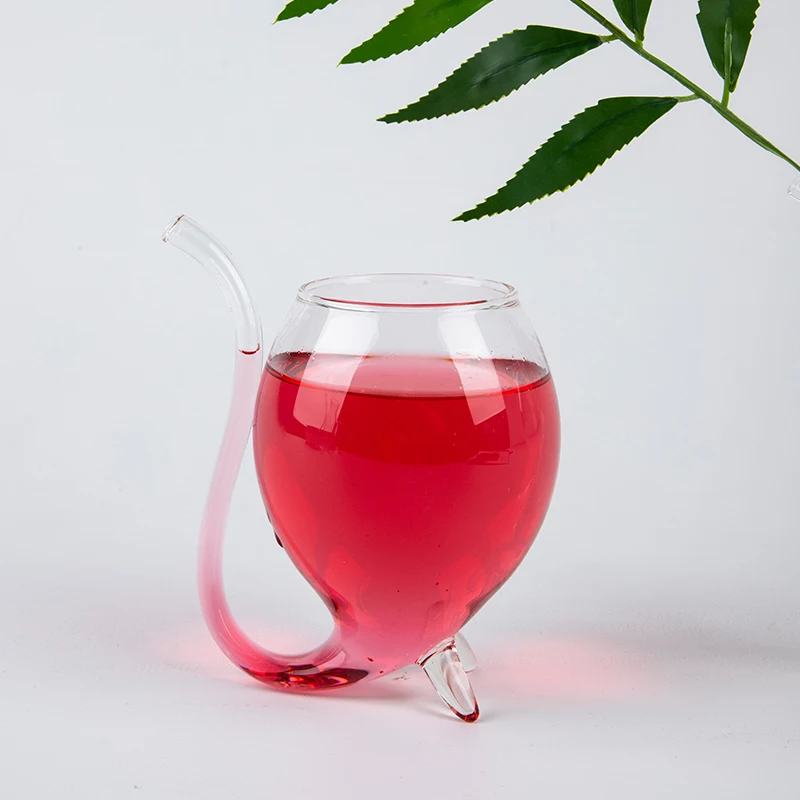 1Pcs HOT SALE Wine Whiskey Glass Heat Resistant Sucking Juice Drinking Straw Cup