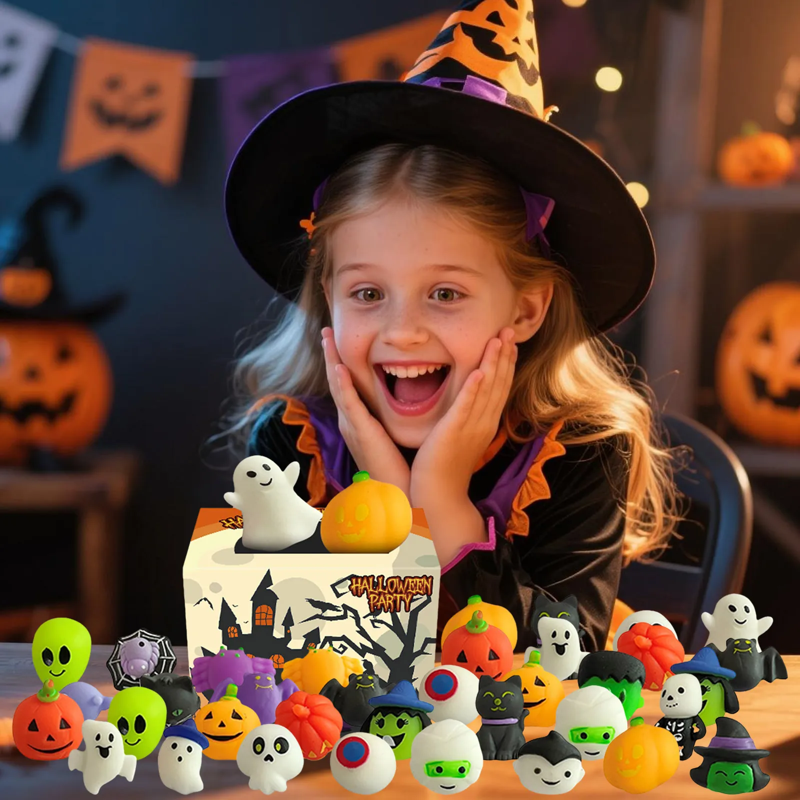 Bubble poussoir 24 ou 36 pièces de jouets d'Halloween doux avec 12 personnages d'Halloween citrouille Surprise Halloween prospector