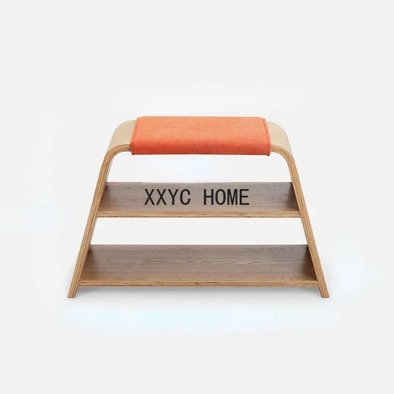 

Nordic Creative Home Shoe Changing Stool Modern Minimalist Solid Wood Multi-Functional Corner Storage Shoe Rack