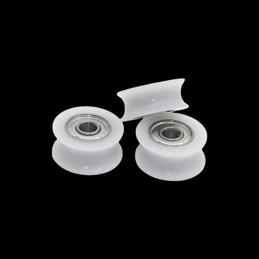 High-Speed U-Shaped Slotted Plastic Coated Bearings Rollers Guide Wheels Silent Wear-Resistant for Smooth Movement