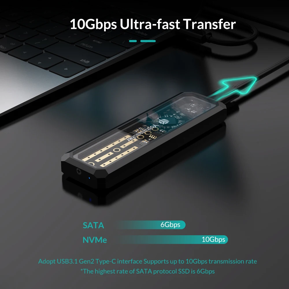 Корпус для SSD-накопителя Yottamaster M2 NVMe SATA 10 Гбит/с USB3.1 GEN2 Type-C