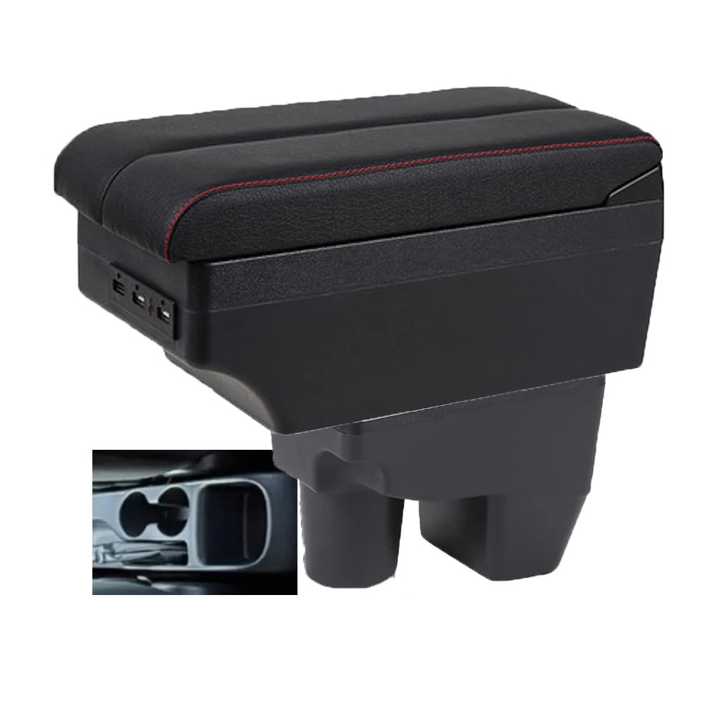 Toyota Yaris Elegant Armrest Box Elbow Rest Center Console Storage with Phone Charging USB Interface Cup Holder