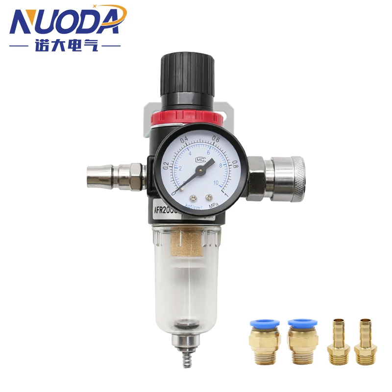 

AFR-2000 Pneumatic Filter Air Treatment Unit Pressure Regulator Compressor Reducing Valve Oil Water Separation AFR2000 Gauge