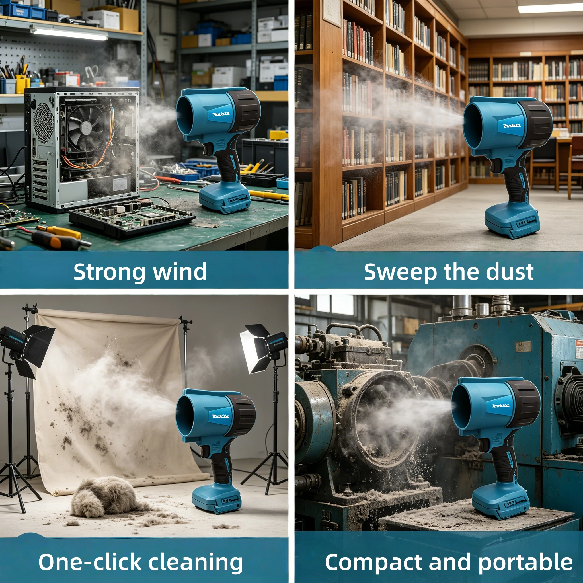 Makita 18V Turbo Blower: 30000RPM Cordless Air Duster for Car Interior & Computer Cleaning (Bare Tool)