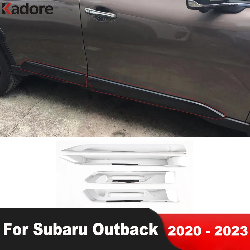 

Для Subaru Outback 2020 2021 2022 2023, хромированные фотохромные колпачки для дверей, молдинговые украшения, полоски, наклейки, автомобильные аксессуары