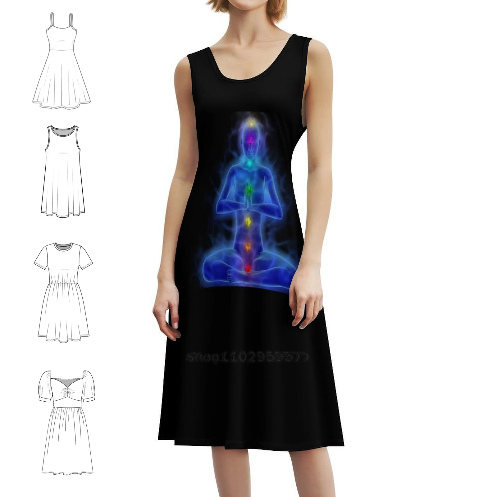 

Расслабляющее повседневное платье Рейки в корейском стиле для женщин, простые повседневные офисные женские платья, Рейки, медитация, йога, исцеление, духовное