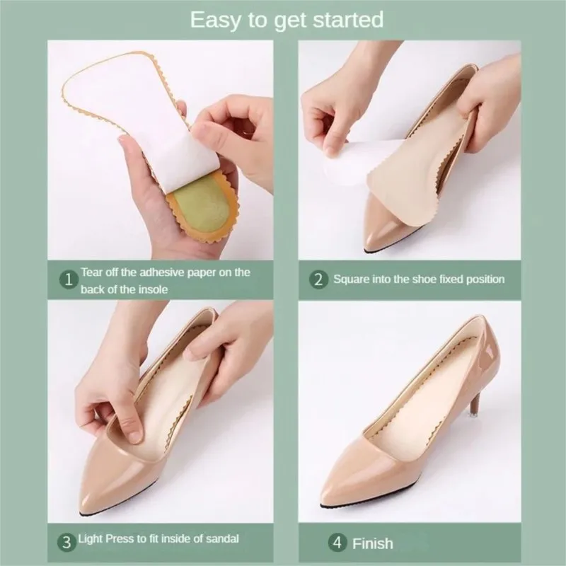 Palmilhas autoadesivas para sandálias antiderrapantes absorventes de suor sapatos de salto alto adesivos antiderrapantes almofadas grossas almofada de fundo macio