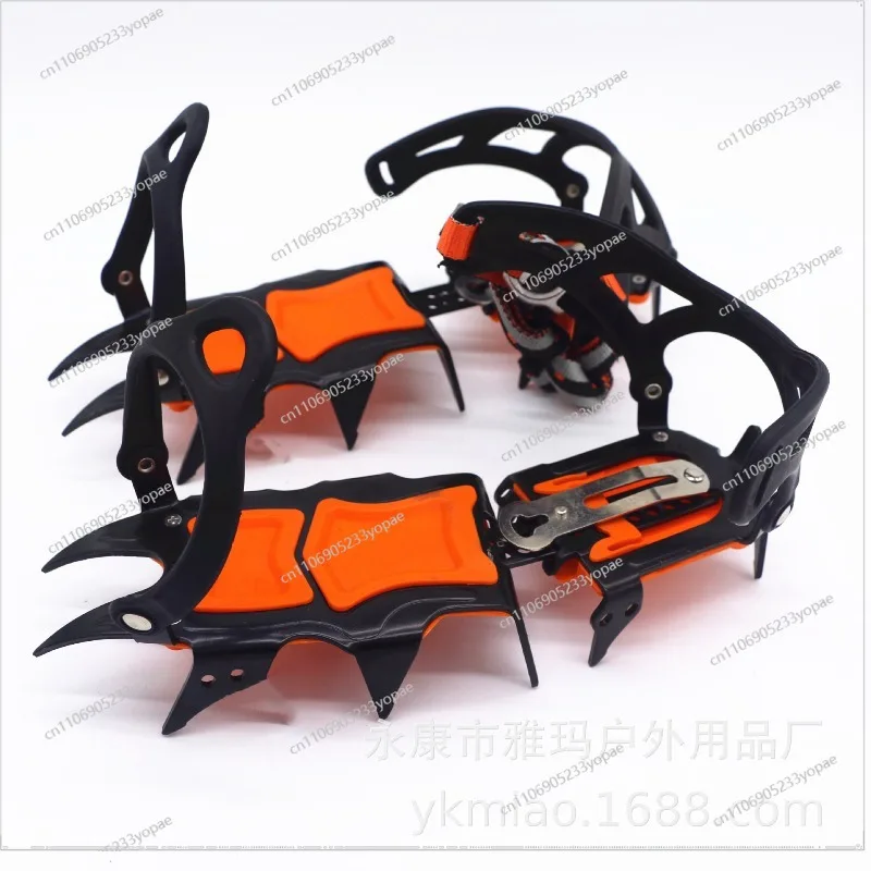 

12-Tooth Crampons Ice Climbing Gear Non-slip Shoes Snow Hiking Shoes Ice Grab