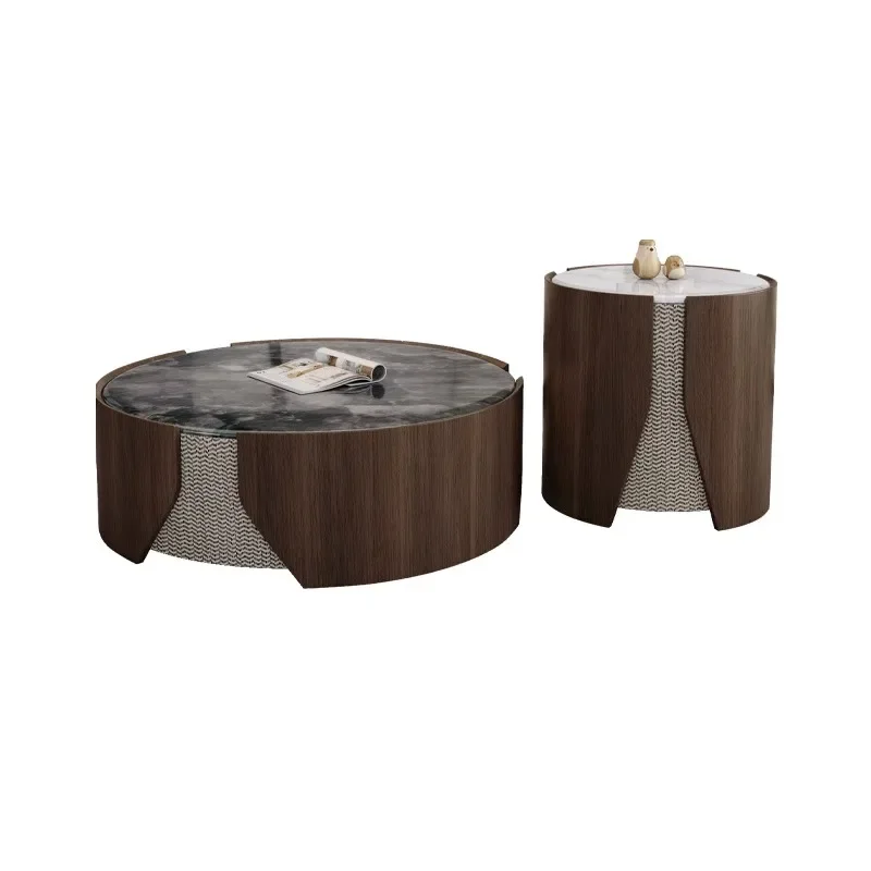 Modern Simple and Light Luxury Marble Circle and Creative Living Room Home Coffee Table Side Table Combination