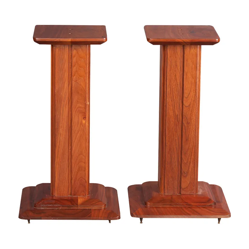 YHD-02 70-2024 Walnut Solid Wood Foot Stand Speaker Stand Speaker Foot Stand Speaker Stand  (1 Pair）