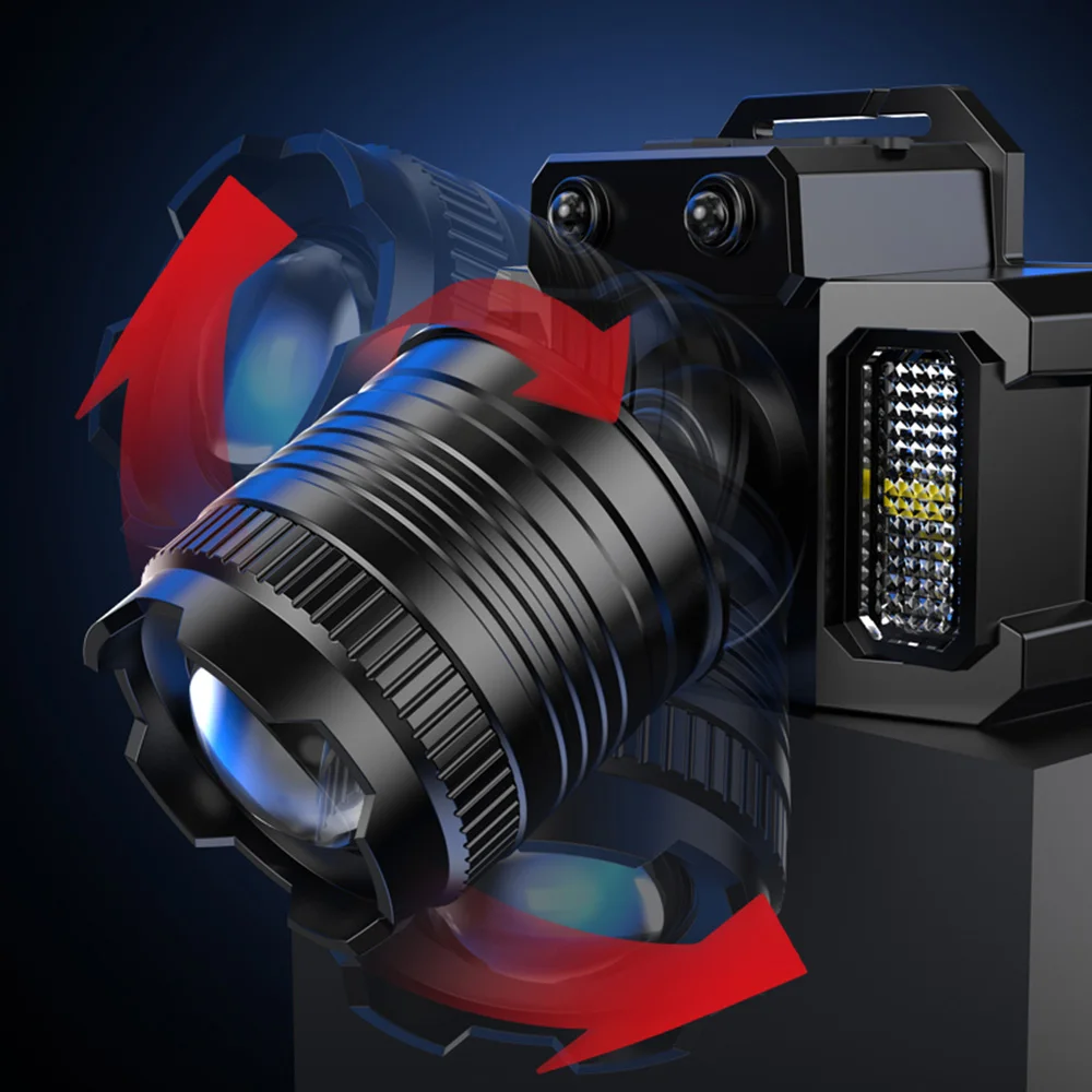 Induction Headlamp Super Bright Power Torch Rechargeable Head-Mounted Outdoor Miners Lamp LED Night Fishing Light Household