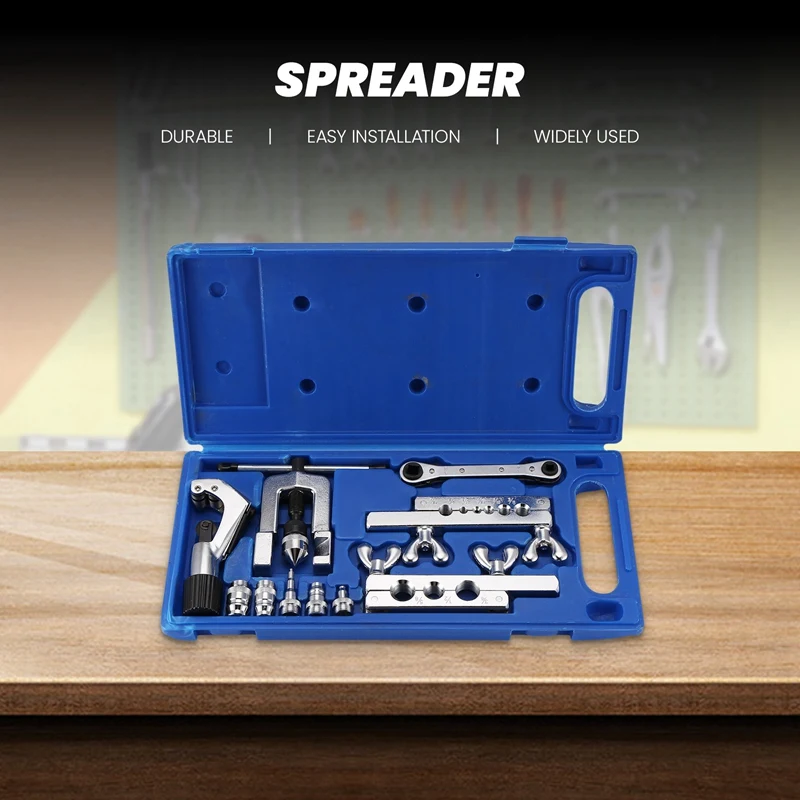 Single Flaring Tool & Swaging Tool Kit For HVAC, Tubing, Copper Pipe Flaring With Tubing Cutter & Ratchet Wrench