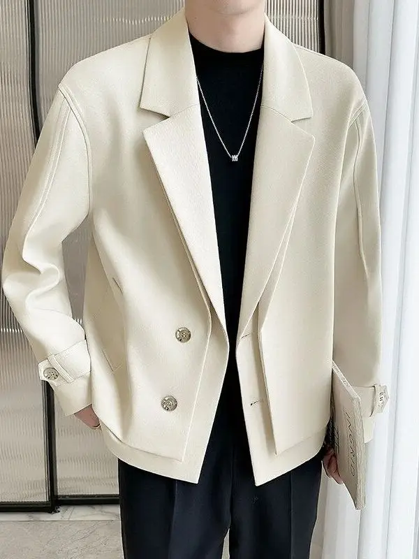 

Корейский дизайн, повседневный мужской костюм Jaet Fake, двухсекционный Sli Haome, осенний модный городской молодежный однобортный костюм Long Sve